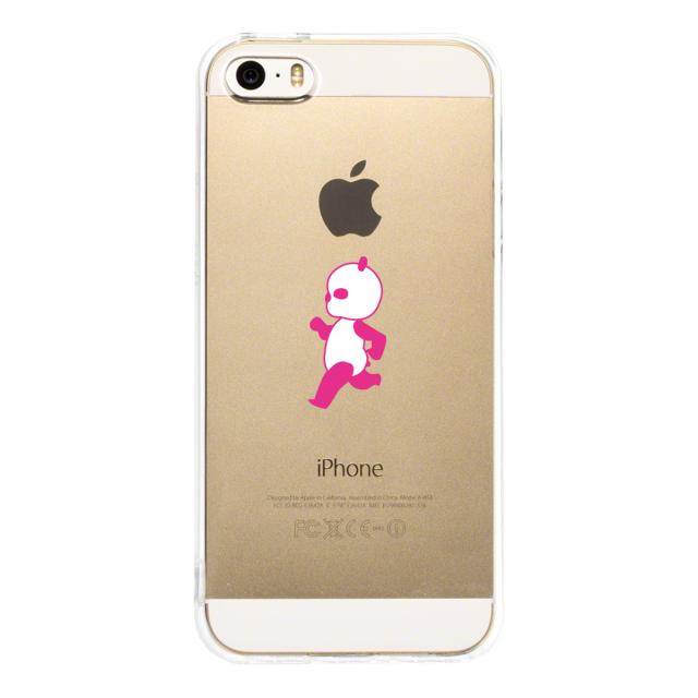 iPhone5 iPhone5s ケース クリア ピンクパンダ 小走り スマホケース ハード スマホケース ハード 送料無料-2