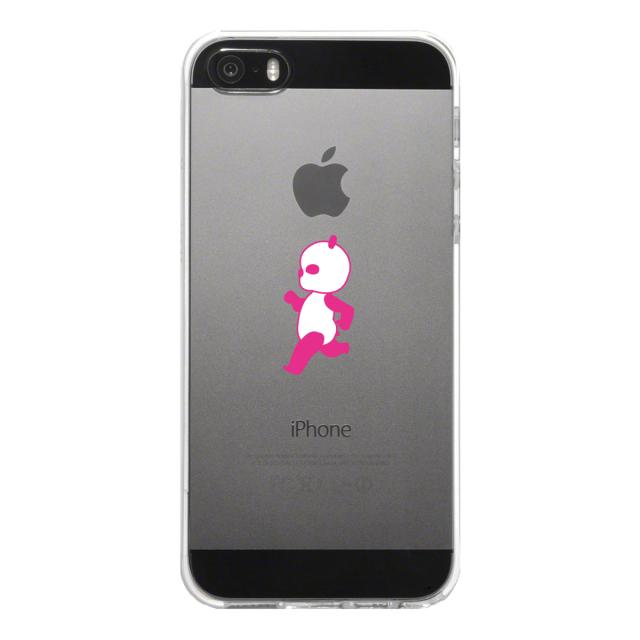 iPhone5 iPhone5s ケース クリア ピンクパンダ 小走り スマホケース ハード スマホケース ハード 送料無料-4