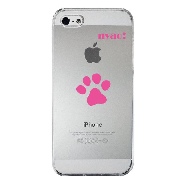 iPhone5 iPhone5s ケース クリア ねこの足跡 ピンク スマホケース ハード スマホケース ハード 送料無料-3