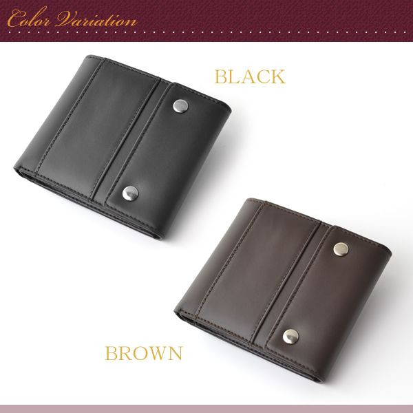 二つ折り財布 短財布 ヴィンテージ調牛革 Decoroso 2色 送料無料-4