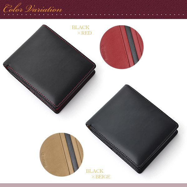 二つ折り財布 短財布 馬革 Decoroso 2色 送料無料-4