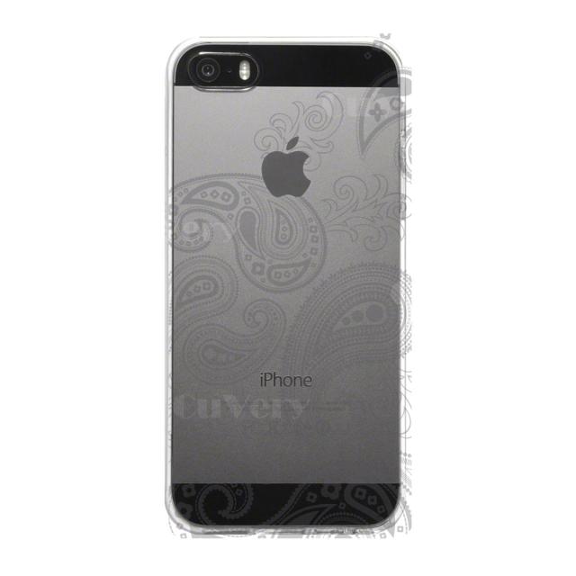 iPhone5 iPhone5s ケース クリア ペイズリー柄 ライトグレイ スマホケース ハード スマホケース ハード 送料無料-4