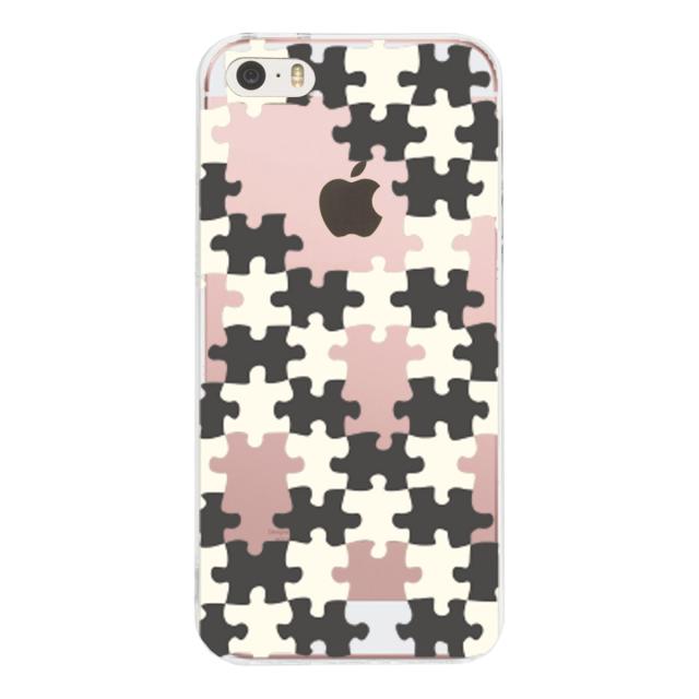 iPhone5 iPhone5s ケース クリア パズル イエロー グレー スマホケース ハード スマホケース ハード 送料無料-1