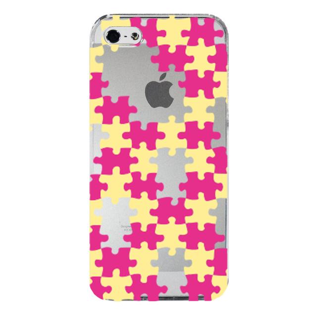 iPhone5 iPhone5s ケース クリア パズル イエロー ピンク スマホケース ハード スマホケース ハード 送料無料-3