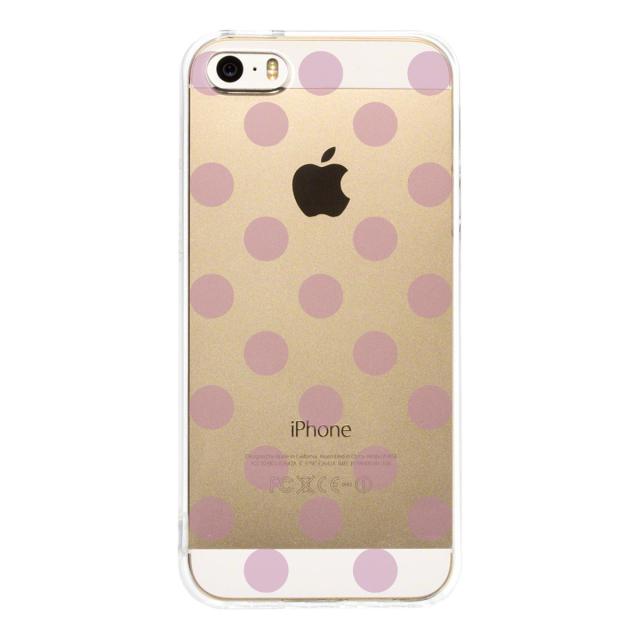 iPhone5 iPhone5s ケース クリア 水玉 パープルピンク スマホケース ハード スマホケース ハード 送料無料-2
