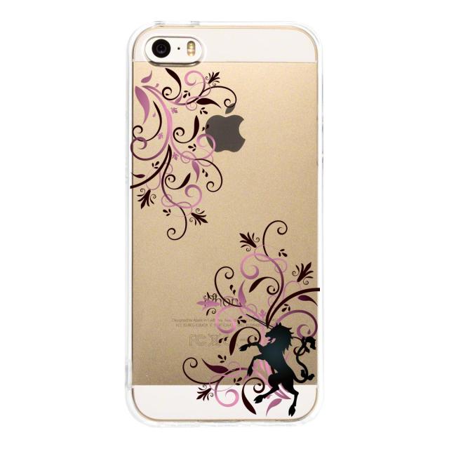 iPhone5 iPhone5s ケース クリア フローラル ＆ ユニコーン （ピンク スマホケース ハード スマホケース ハード 送料無料-2