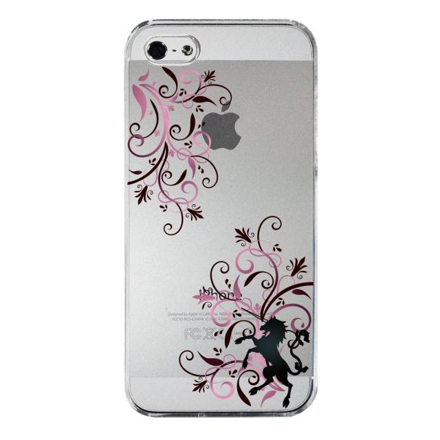 iPhone5 iPhone5s ケース クリア フローラル ＆ ユニコーン （ピンク スマホケース ハード スマホケース ハード 送料無料-3