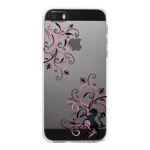 iPhone5 iPhone5s ケース クリア フローラル ＆ ユニコーン （ピンク スマホケース ハード スマホケース ハード 送料無料-4