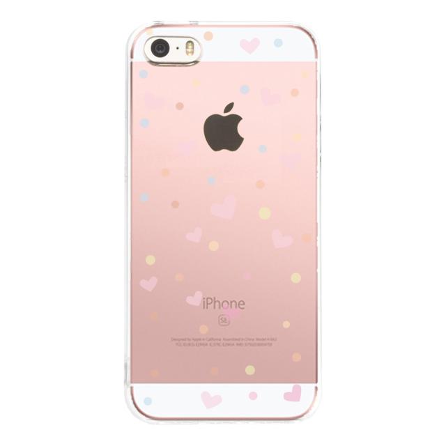 iPhone5 iPhone5s ケース クリア ハートと水玉 スマホケース ハード スマホケース ハード 送料無料-1