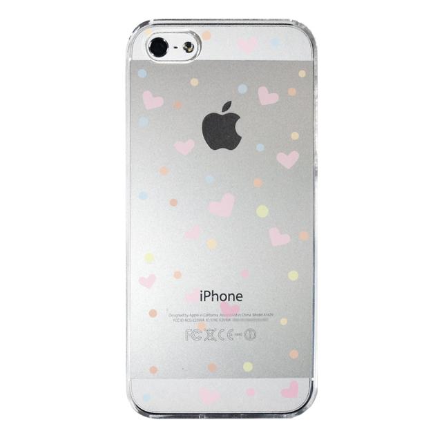 iPhone5 iPhone5s ケース クリア ハートと水玉 スマホケース ハード スマホケース ハード 送料無料-3