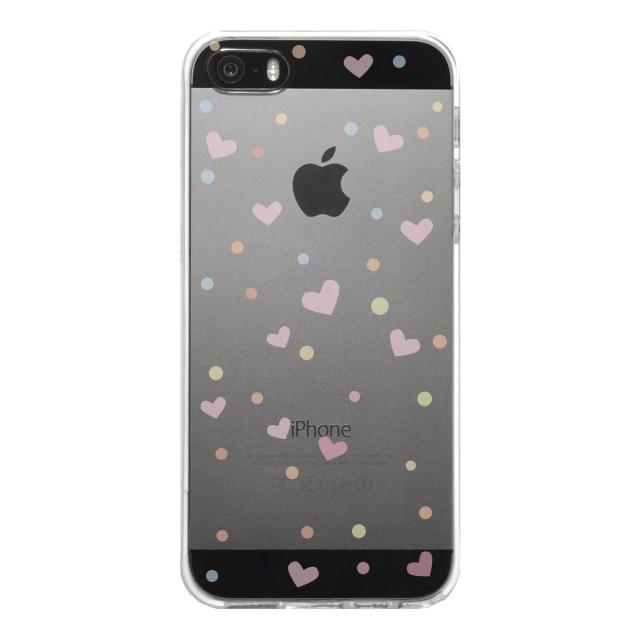 iPhone5 iPhone5s ケース クリア ハートと水玉 スマホケース ハード スマホケース ハード 送料無料-4