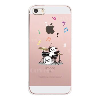 iPhone5 iPhone5s ケース クリア ドラム パンダ 音符 スマホケース ハード スマホケース ハード 送料無料-2