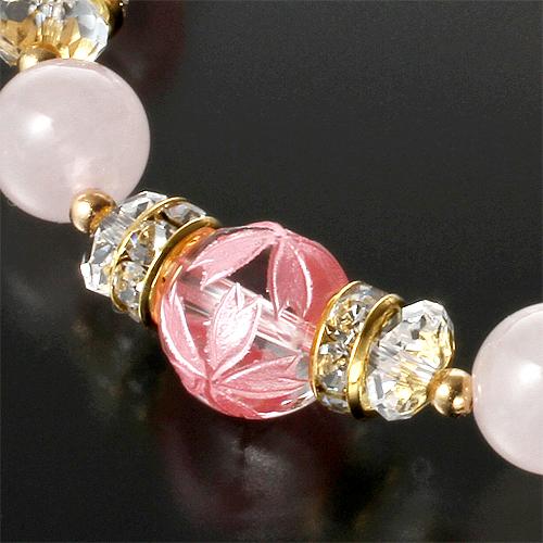 ローズクォーツ桜満開ブレス ハッピー 幸運カード付き 送料無料-1