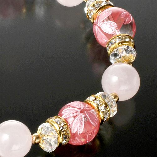 ローズクォーツ桜満開ブレス ハッピー 幸運カード付き 送料無料-2