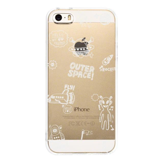 iPhone5 iPhone5s ケース クリア UFO 宇宙人 ホワイト スマホケース ハード スマホケース ハード 送料無料-2
