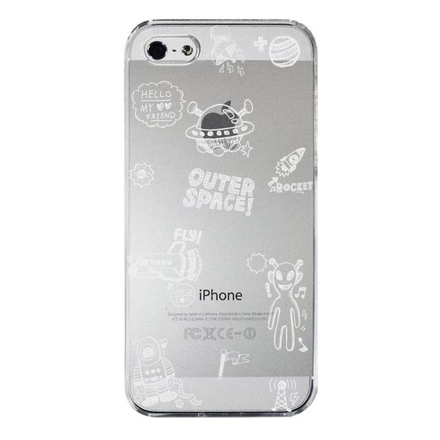 iPhone5 iPhone5s ケース クリア UFO 宇宙人 ホワイト スマホケース ハード スマホケース ハード 送料無料-3