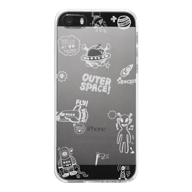 iPhone5 iPhone5s ケース クリア UFO 宇宙人 ホワイト スマホケース ハード スマホケース ハード 送料無料-4