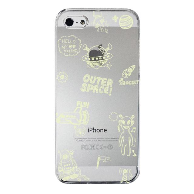 iPhone5 iPhone5s ケース クリア UFO 宇宙人 グリーン スマホケース ハード スマホケース ハード 送料無料-3