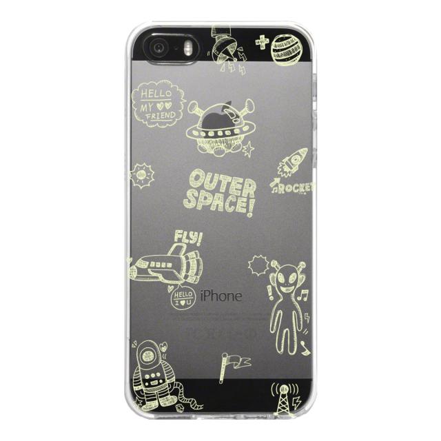 iPhone5 iPhone5s ケース クリア UFO 宇宙人 グリーン スマホケース ハード スマホケース ハード 送料無料-4