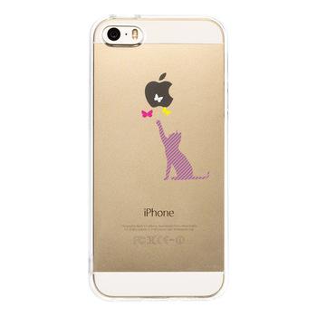 iPhone5 iPhone5s ケース クリア 猫と蝶々 ストライプ スマホケース ハード スマホケース ハード 送料無料-2