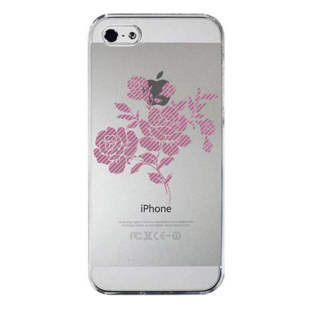 iPhone5 iPhone5s ケース クリア 薔薇 グレーピンク スマホケース ハード スマホケース ハード 送料無料-3