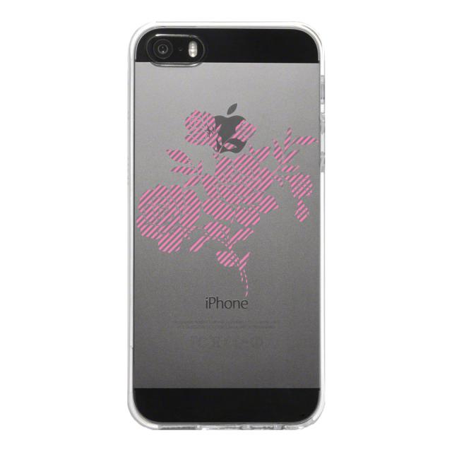 iPhone5 iPhone5s ケース クリア 薔薇 グレーピンク スマホケース ハード スマホケース ハード 送料無料-4