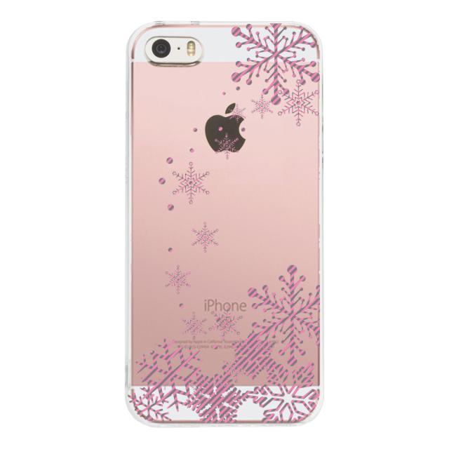 iPhone5 iPhone5s ケース クリア 雪の結晶 グレー ピンク スマホケース ハード スマホケース ハード 送料無料-1