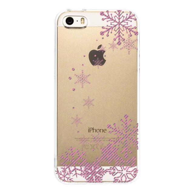iPhone5 iPhone5s ケース クリア 雪の結晶 グレー ピンク スマホケース ハード スマホケース ハード 送料無料-2
