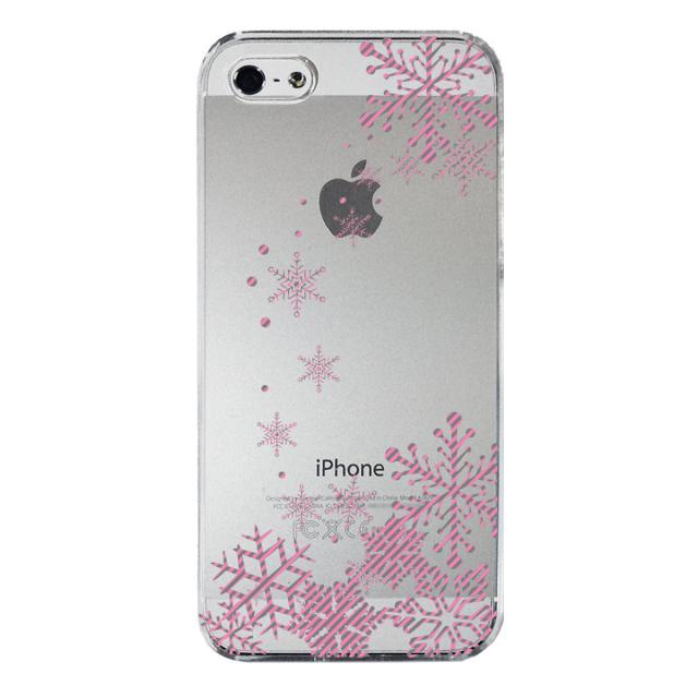 iPhone5 iPhone5s ケース クリア 雪の結晶 グレー ピンク スマホケース ハード スマホケース ハード 送料無料-3