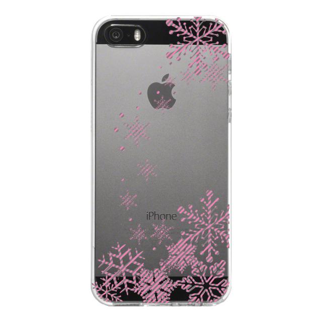 iPhone5 iPhone5s ケース クリア 雪の結晶 グレー ピンク スマホケース ハード スマホケース ハード 送料無料-4