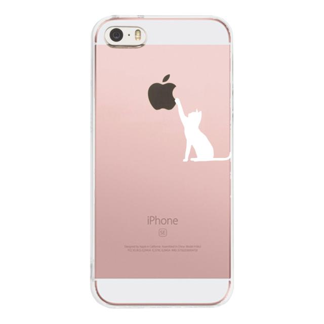 iPhone5 iPhone5s ケース クリア 猫 玉遊び ホワイト スマホケース ハード スマホケース ハード 送料無料-1