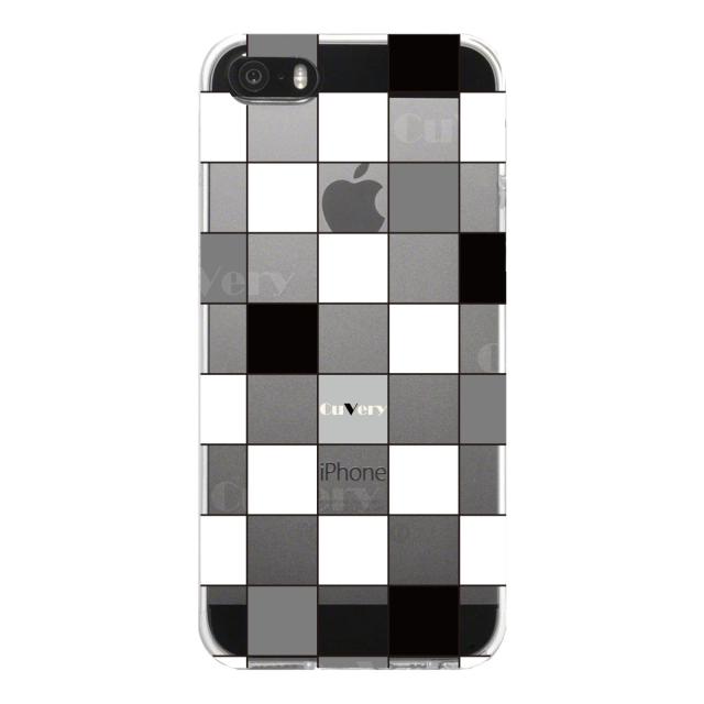 iPhone5 iPhone5s ケース クリア チェック ホワイト ブラック スマホケース ハード スマホケース ハード 送料無料-3