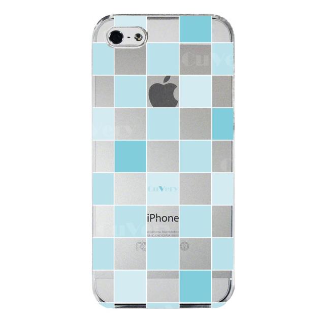 iPhone5 iPhone5s ケース クリア チェック ブルー スマホケース ハード スマホケース ハード 送料無料-4