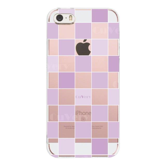 iPhone5 iPhone5s ケース クリア チェック パープル スマホケース ハード スマホケース ハード 送料無料-2