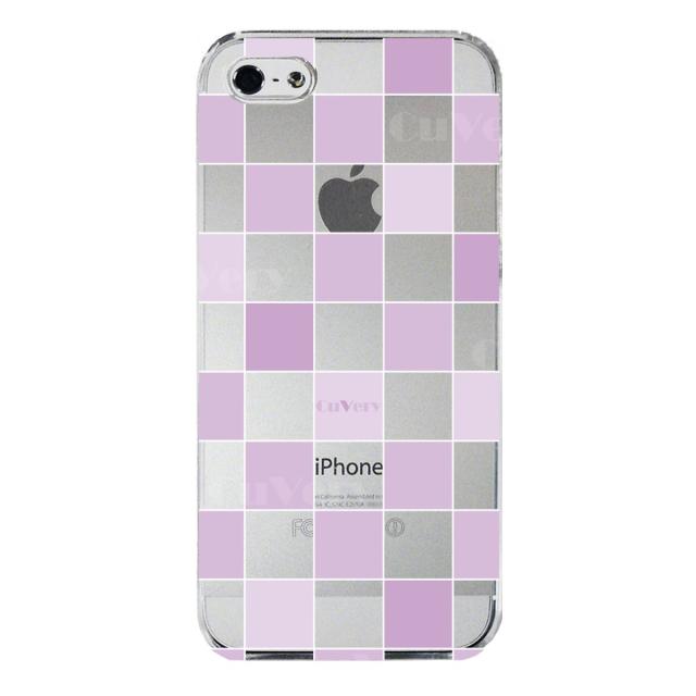 iPhone5 iPhone5s ケース クリア チェック パープル スマホケース ハード スマホケース ハード 送料無料-4