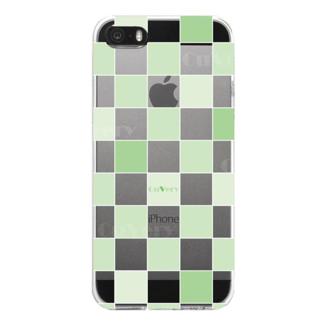 iPhone5 iPhone5s ケース クリア チェック グリーン スマホケース ハード スマホケース ハード 送料無料-3