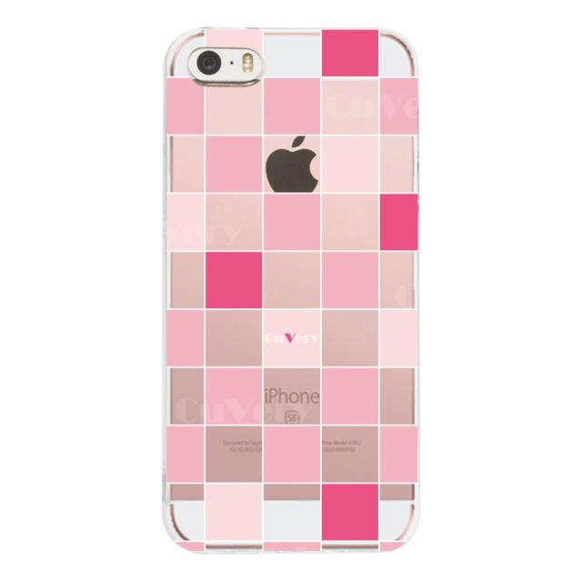 iPhone5 iPhone5s ケース クリア チェック ピンク スマホケース ハード スマホケース ハード 送料無料-1