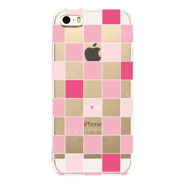 iPhone5 iPhone5s ケース クリア チェック ピンク スマホケース ハード スマホケース ハード 送料無料-2