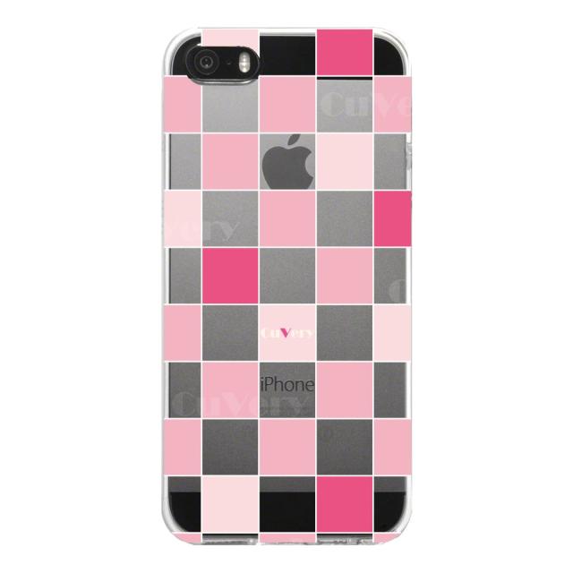 iPhone5 iPhone5s ケース クリア チェック ピンク スマホケース ハード スマホケース ハード 送料無料-3