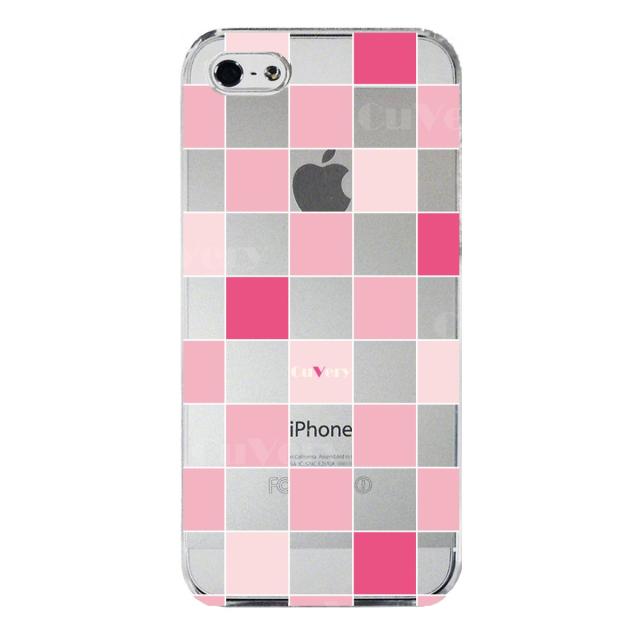 iPhone5 iPhone5s ケース クリア チェック ピンク スマホケース ハード スマホケース ハード 送料無料-4