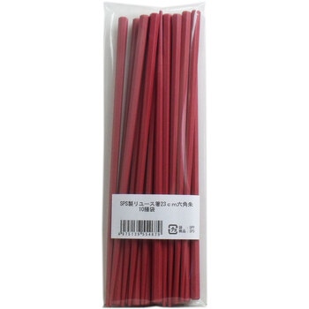 業務用SPS製 リユース箸 23cm 六角朱 10膳入 5セット 送料無料-1