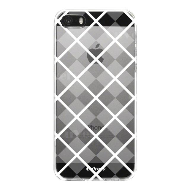 iPhone5 iPhone5s ケース クリア 格子柄 アペンド チェック ホワイト スマホケース ハード スマホケース ハード 送料無料-3