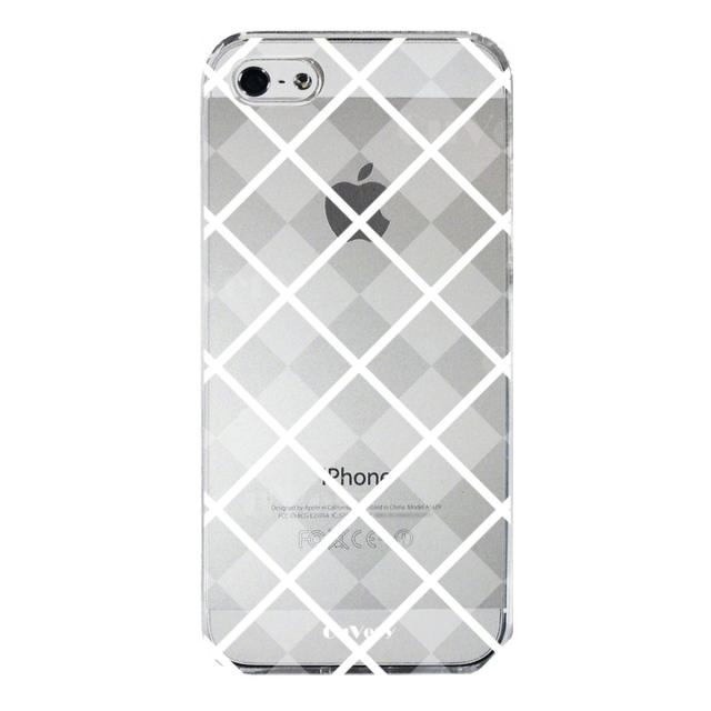 iPhone5 iPhone5s ケース クリア 格子柄 アペンド チェック ホワイト スマホケース ハード スマホケース ハード 送料無料-4