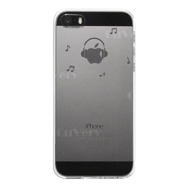 iPhone5 iPhone5s ケース クリア 音楽 music ヘッドフォン ヘッドホン グレー スマホケース ハード スマホケース ハード 送料無料-3