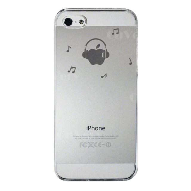 iPhone5 iPhone5s ケース クリア 音楽 music ヘッドフォン ヘッドホン グレー スマホケース ハード スマホケース ハード 送料無料-4