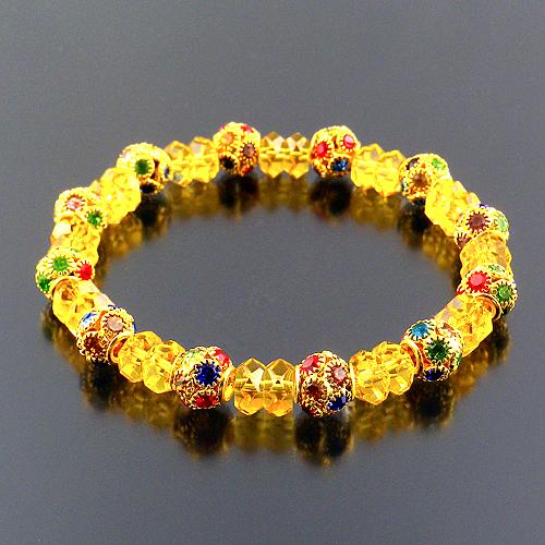 カラフル黄水晶幸運ブレス ラッキー 幸せカード付き 送料無料-1