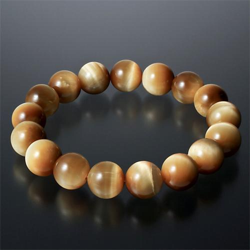 ゴールドタイガーアイブレス 五黄寅 水晶ストラップ付き 送料無料-1