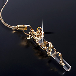 黄金龍水晶ストラップ 送料無料-1