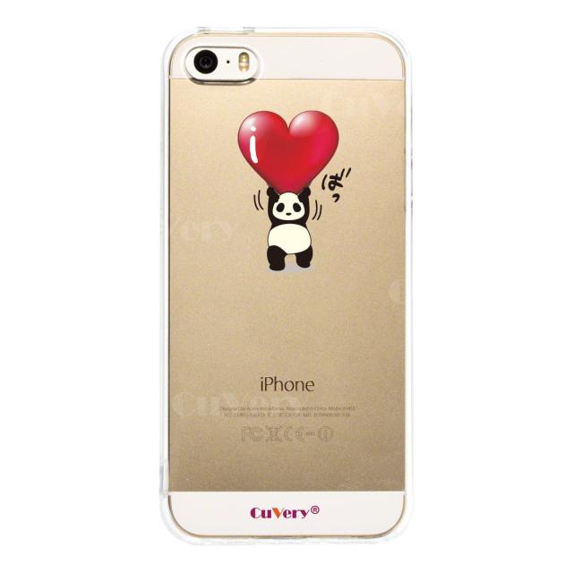 iPhone5 iPhone5s ケース クリア パンダ ハート 重量挙げ 努力感 スマホケース ハード スマホケース ハード 送料無料-2