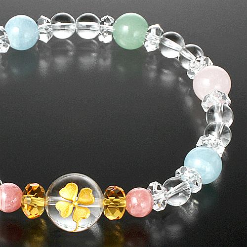 四ツ葉のクローバー大幸運ブレス ラッキー 幸せカード付き 送料無料-1